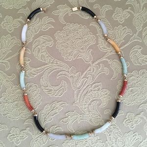 14k and Jade Necklace approx .65 oz